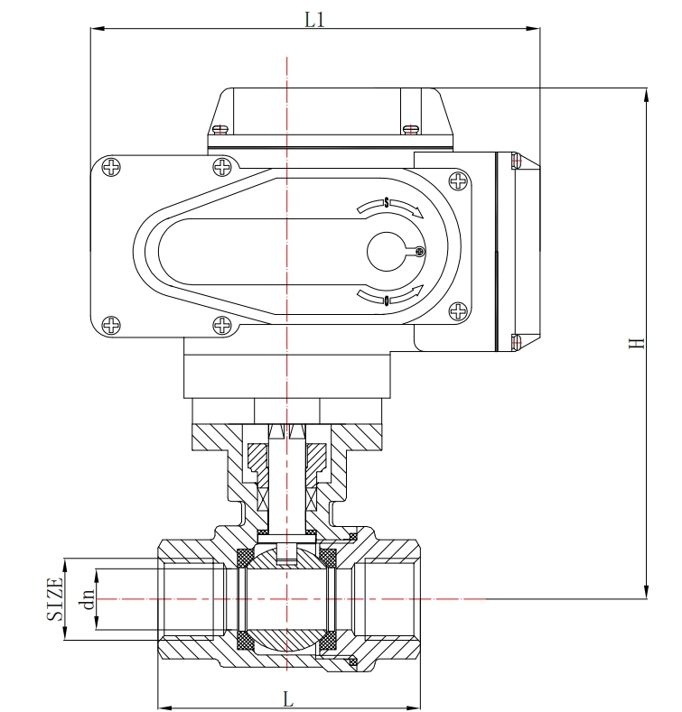 二片式電動球閥